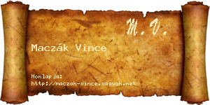 Maczák Vince névjegykártya