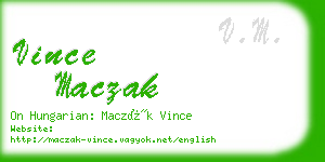 vince maczak business card